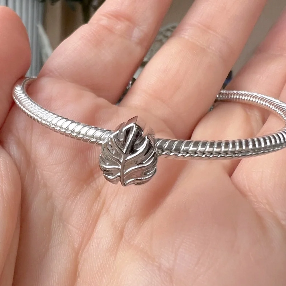 Monstera Leaf, European Charm for Bracelets S925